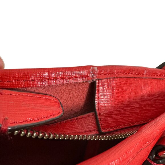 Coach Red Shoulder Tote Bag Top Zip Big Saffiano Leather + Red Wallet Set 23821 - Picture 10 of 15